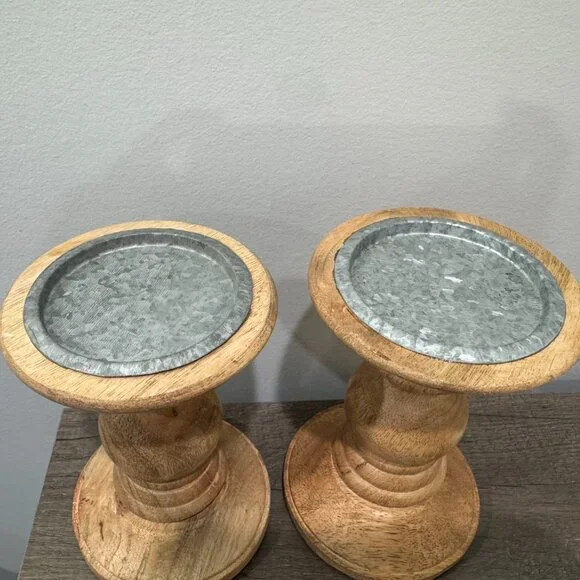 Wood candle holders - Picture 2 of 2